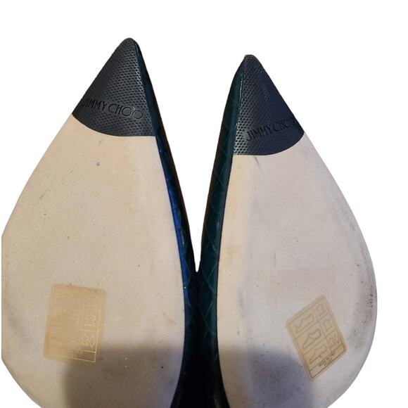 Jimmy Choo Mavis 100 Boots Green Croc Embossed Leather boots size 6 - Picture 9 of 10